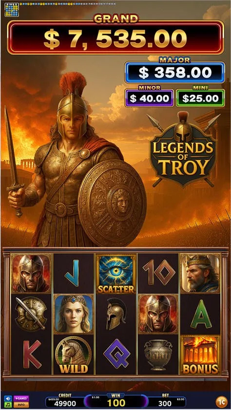 Legends of Troy game screen